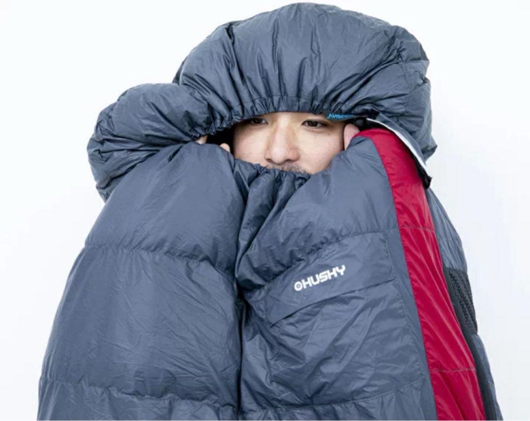 寝袋 シュラフ 封筒型 グースダウン 軽量 コンパクト Husky ハスキー