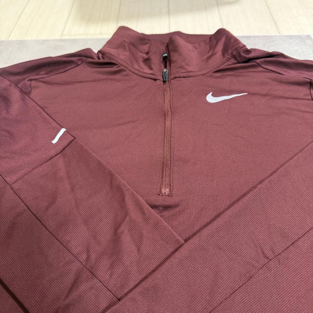Nike バーガンディ ハーフジップ DRI FIT M