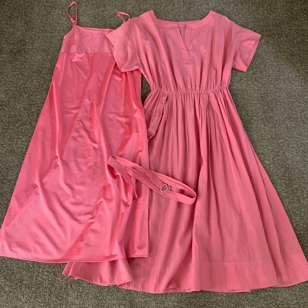 美品　ANAYI アナイ ライトローンスキッパーワンピース　ピンク　38