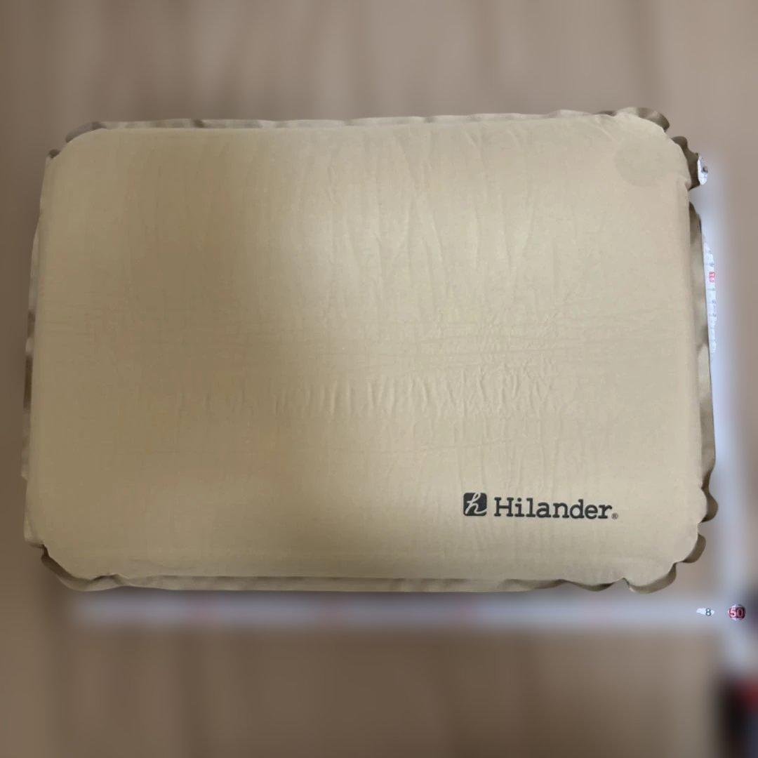 ①Hilander インフレータブルマット DX 8cm ベージュ まくら付き
