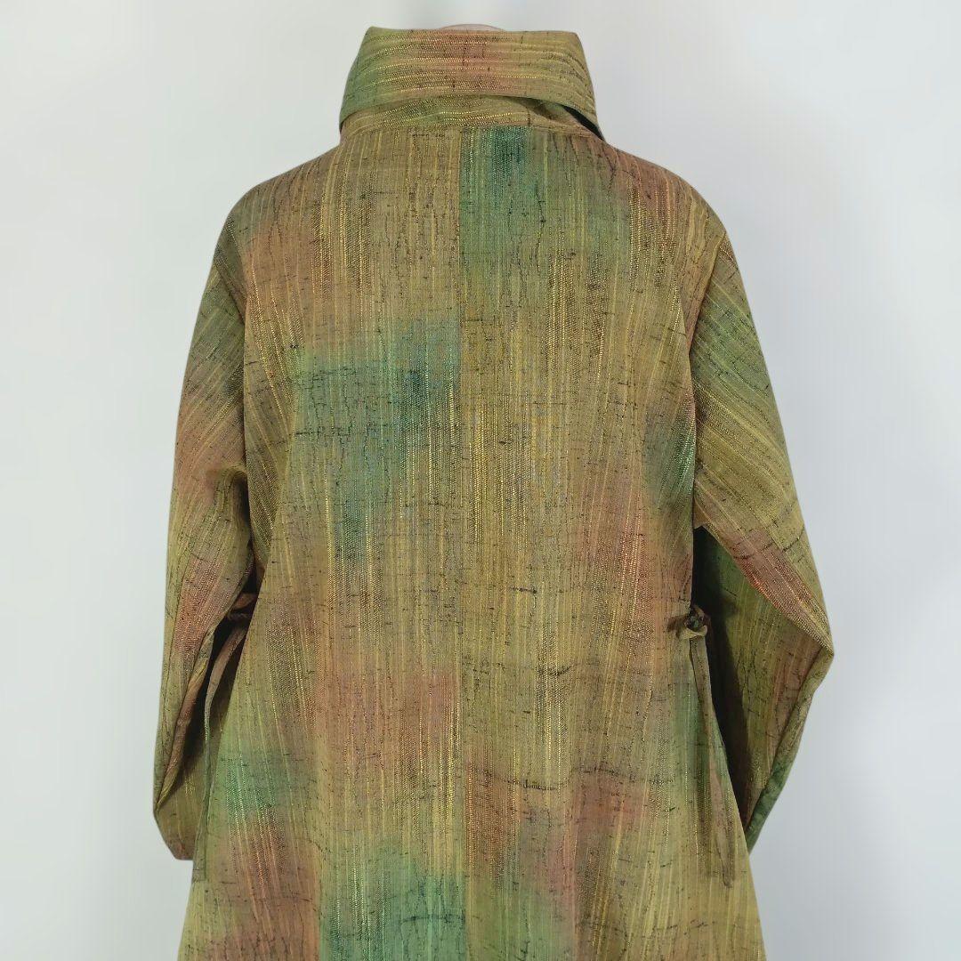 312　手染め大輔　着物リメイク　紬　ワンピース　L〜フリーサイズ