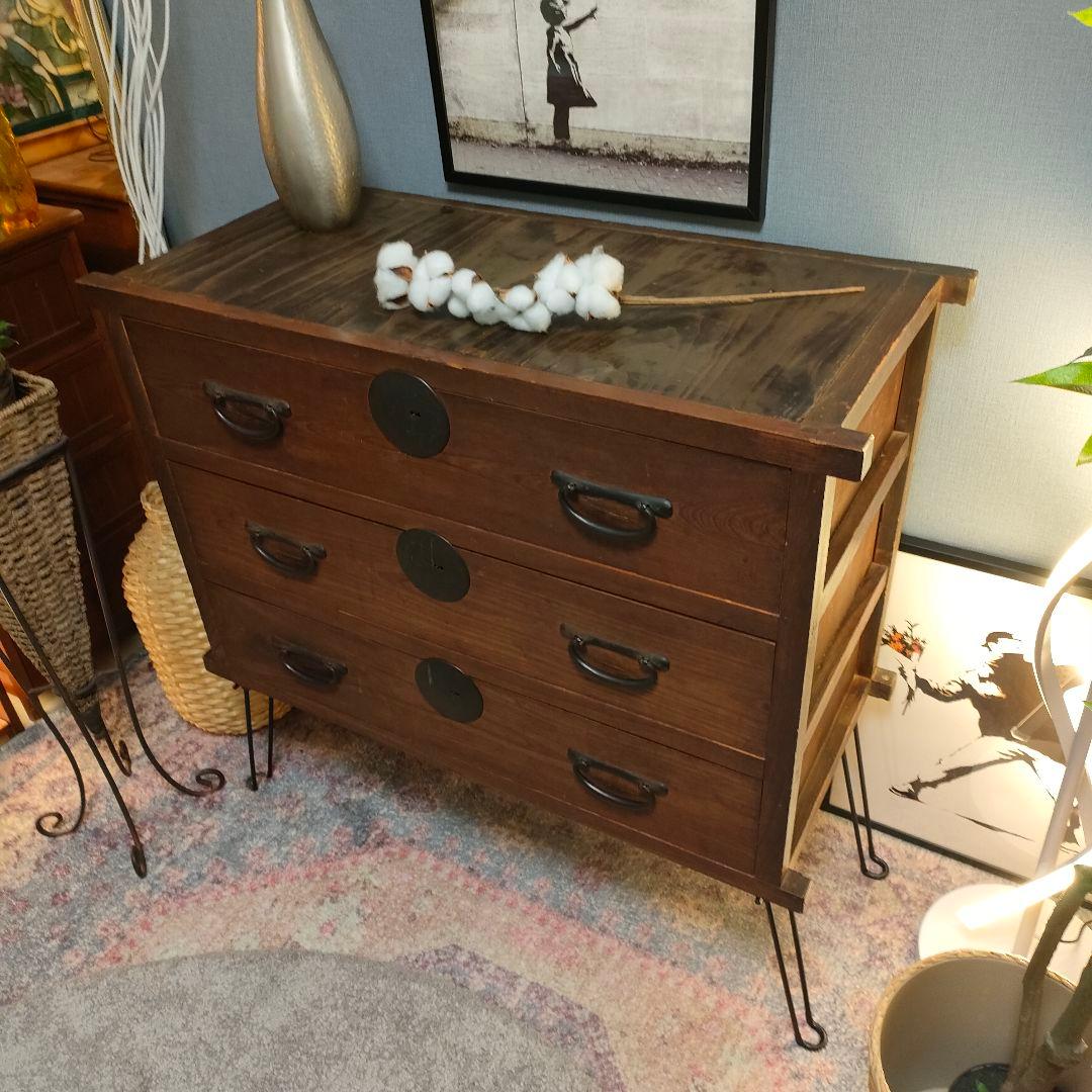 昭和レトロ 時代家具 リメイク 脚付き箪笥