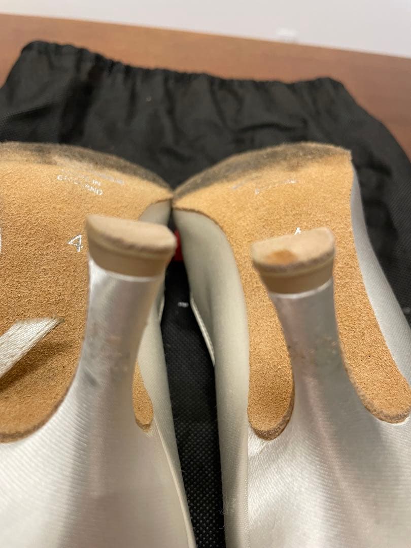 社交ダンス スーパダンス 女性用シューズ、白色サテン、サイズ23.5cm