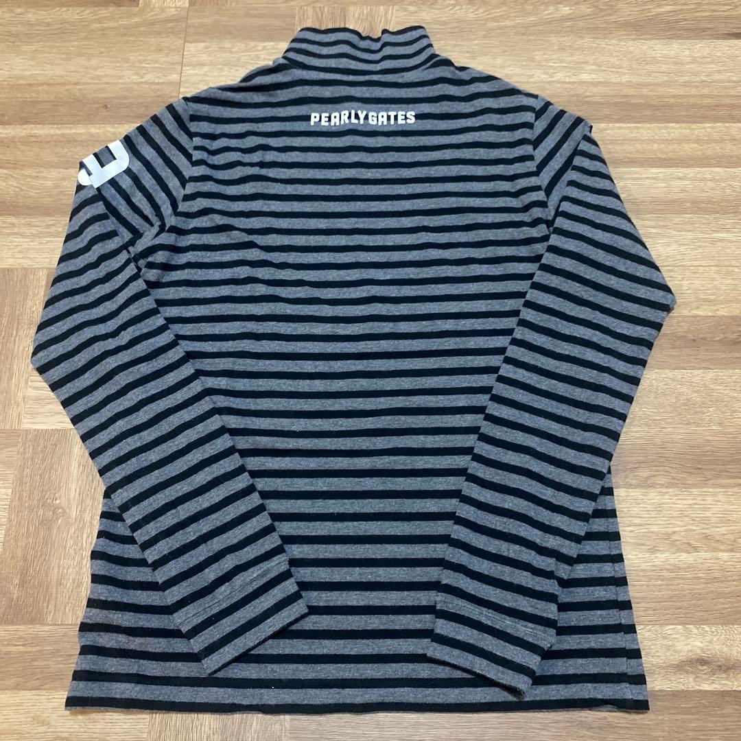 パーリーゲイツ♡長袖モックネックシャツ♡グレー♡ブラック♡ボーダー♡L