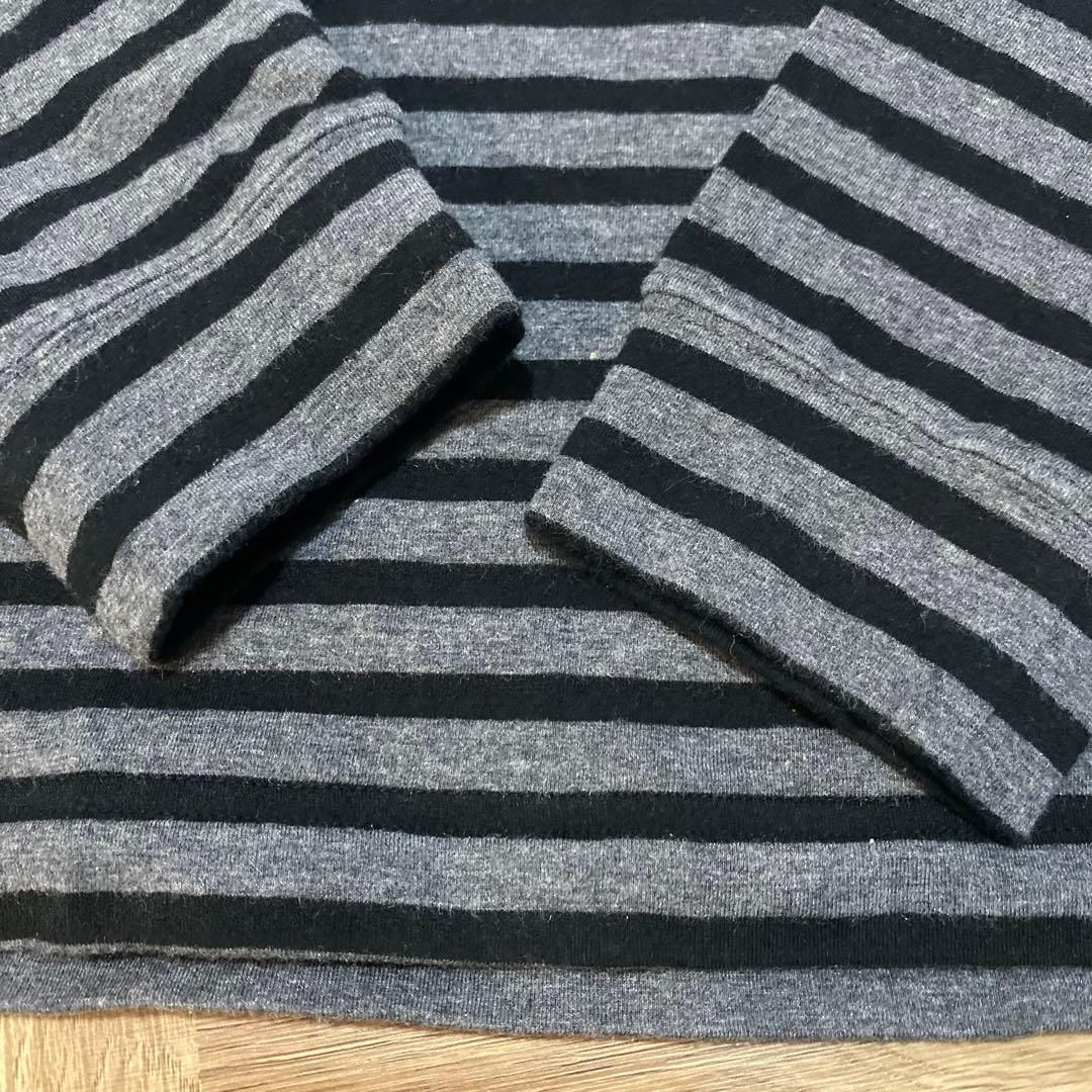 パーリーゲイツ♡長袖モックネックシャツ♡グレー♡ブラック♡ボーダー♡L