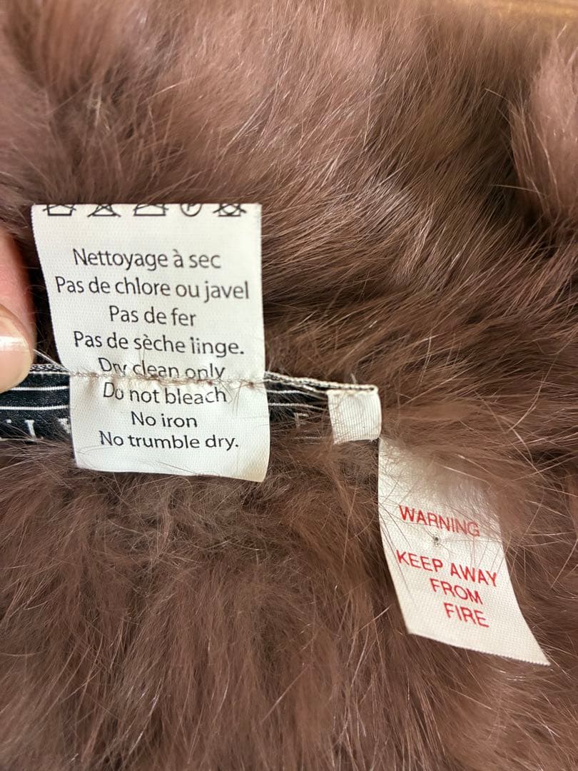 新品同　ファーコート　ボレロ　リアルラビットファー　ブラウン　フランス製