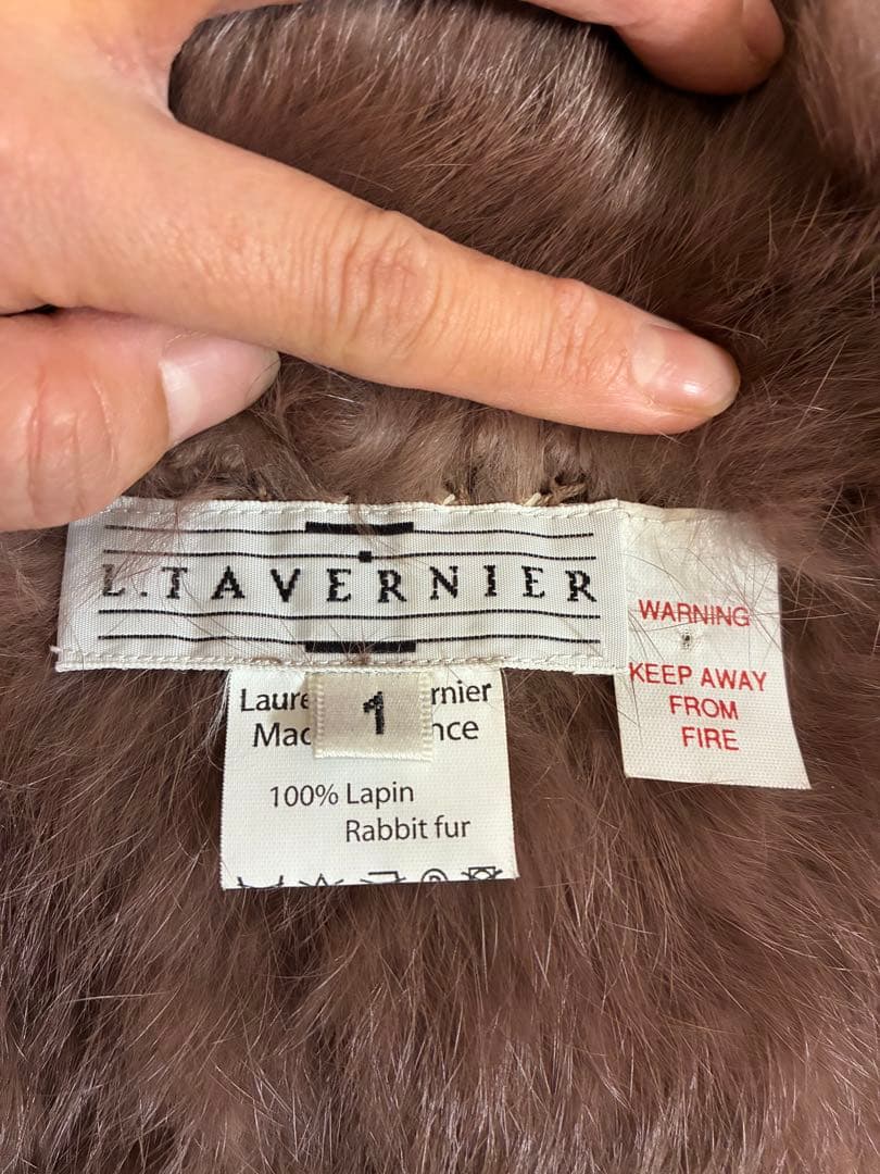 新品同　ファーコート　ボレロ　リアルラビットファー　ブラウン　フランス製