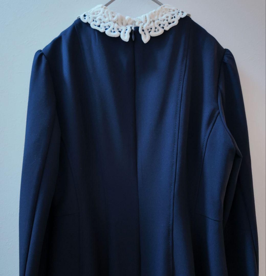 CELFORDセルフォード 刺繍カラータイトワンピース ネイビー36