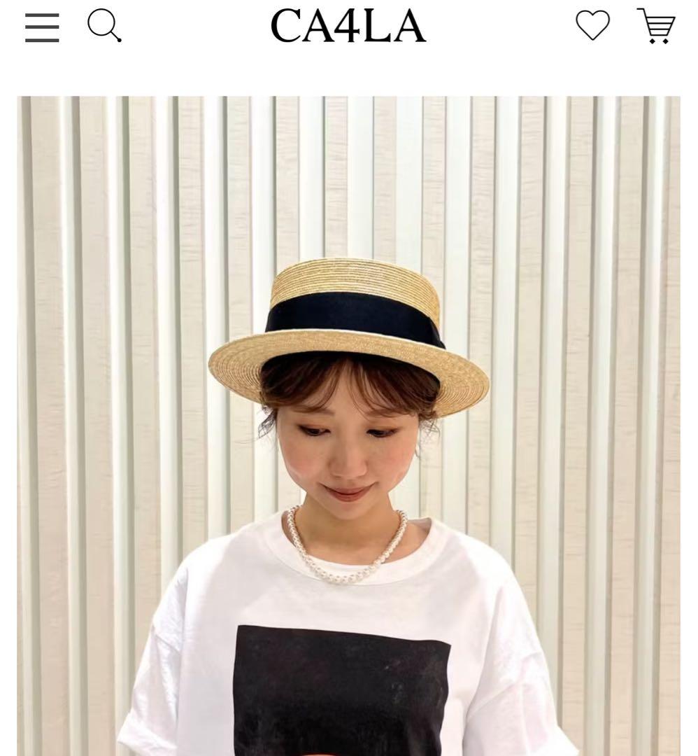 CA4LA カンカン帽　OLD NEW 2 麦わら帽子　ベージュ　M