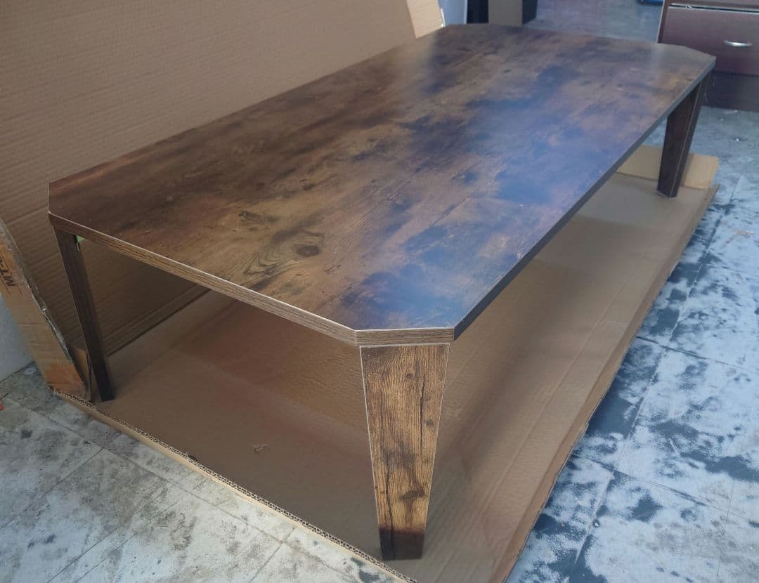 ⑪キズあり　120幅折れ脚ローテーブル　BR色MT-6867BR