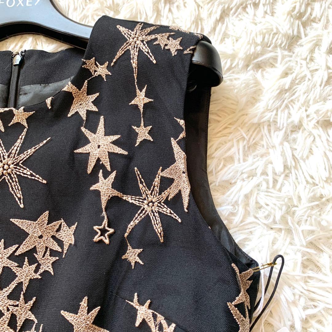 新品✨高級感 グレースコンチネンタル スター刺繍フレアドレス ワンピース ラメ