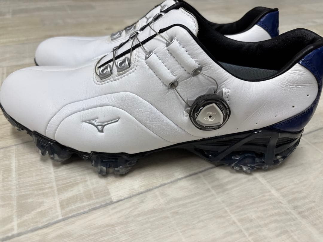 【未使用品】Mizuno ゴルフシューズ　ホワイト/ブルー