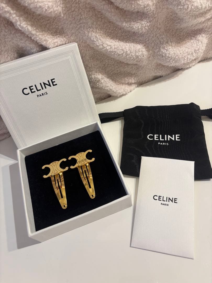 新品✨CELINE スナップ ヘアクリップ ゴールドフィニッシュ セリーヌ