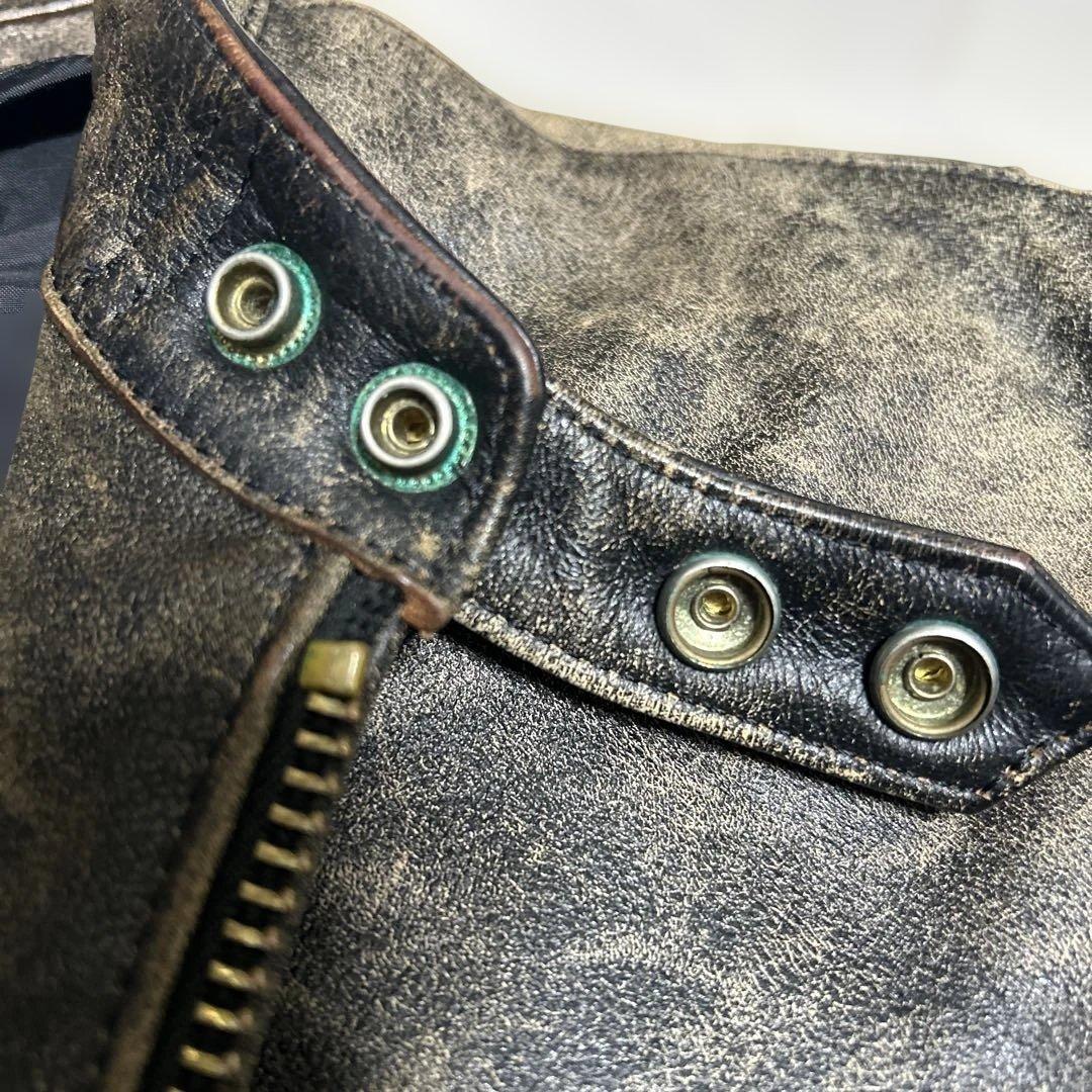 MORGAN モーターサイクル レザー シングルライダースジャケット　36