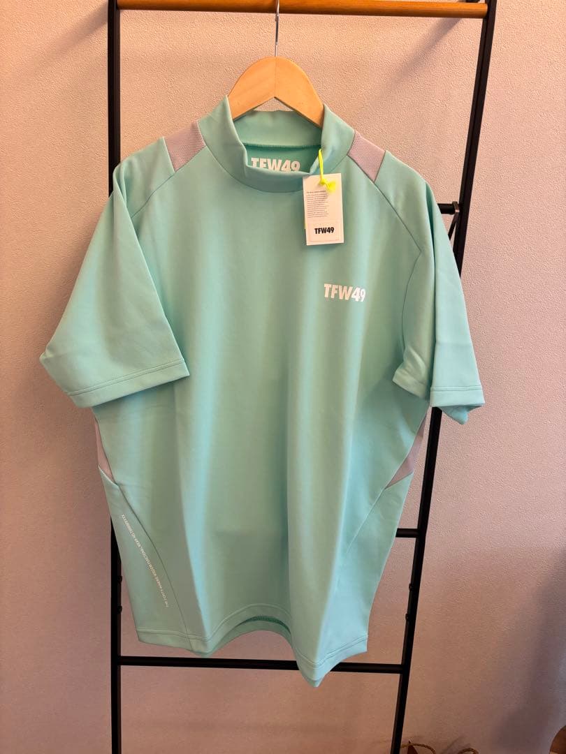 【新品】TFW49 ミント ショートスリーブシャツ　モックネック　半袖