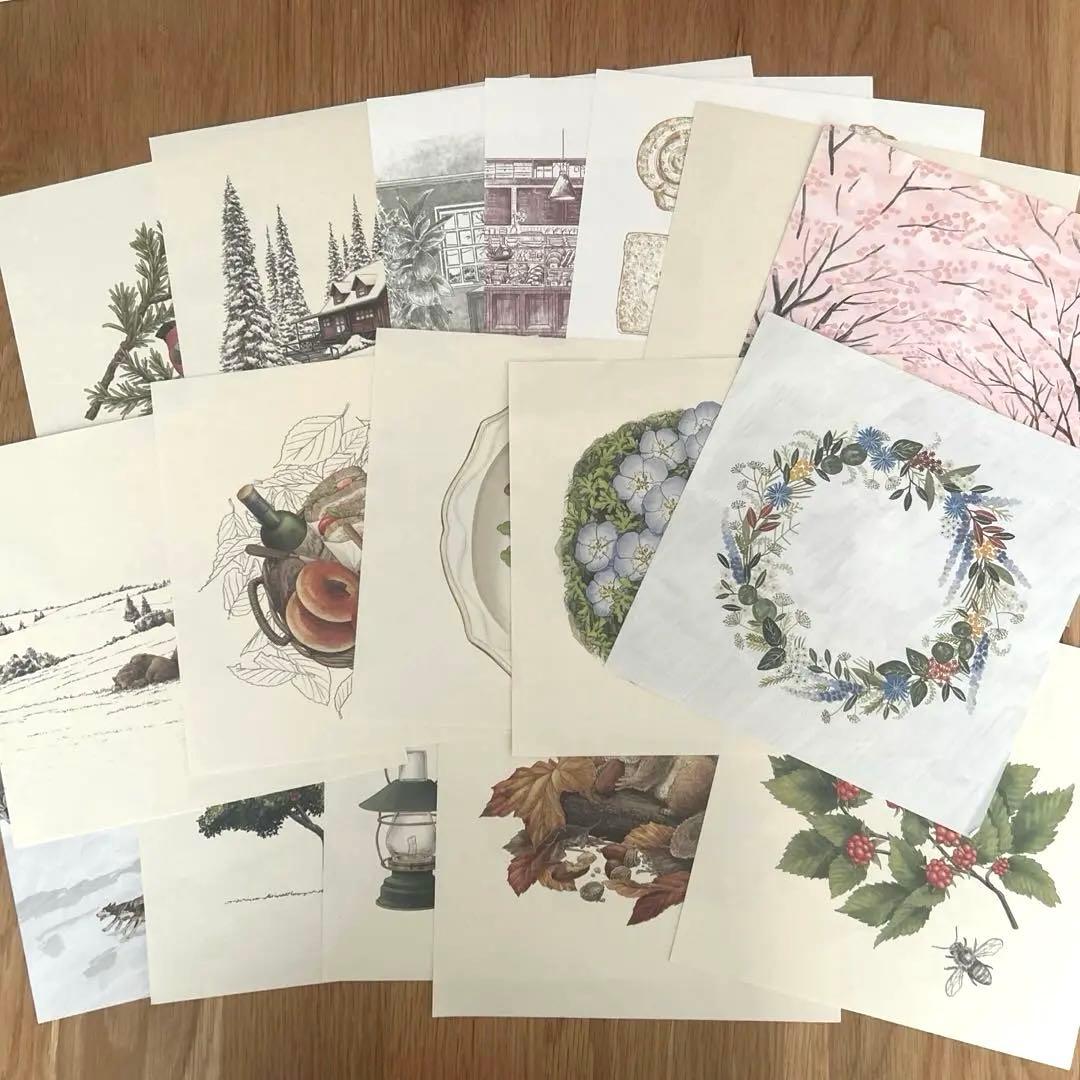 かじゅ　 バーズワーズ　リース　シルクスクリーン　ポスター