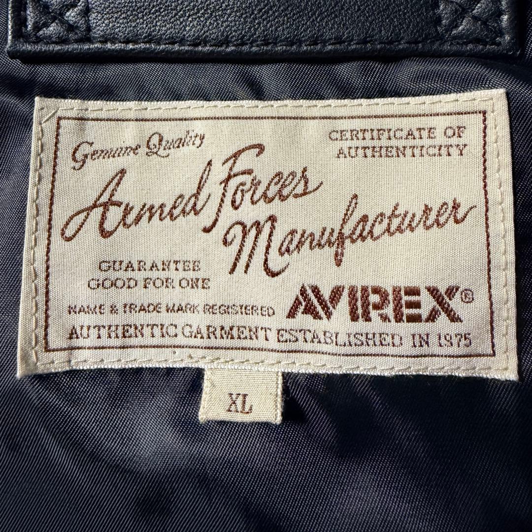 美品■AVIREX レザージャケット　羊革　ラムレザー ブラック　XL