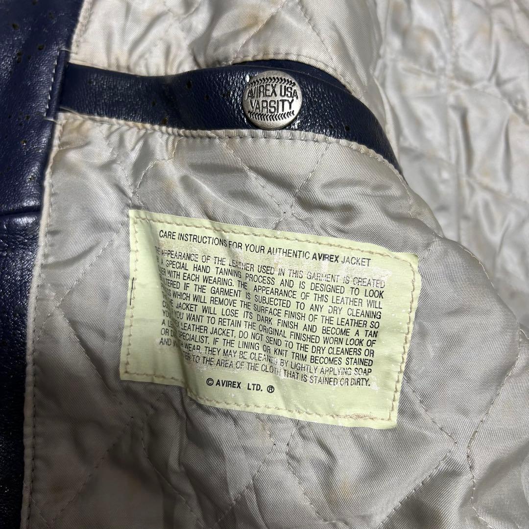 AVIREX アヴィレックス オールレザー バーシティ ジャケット XL