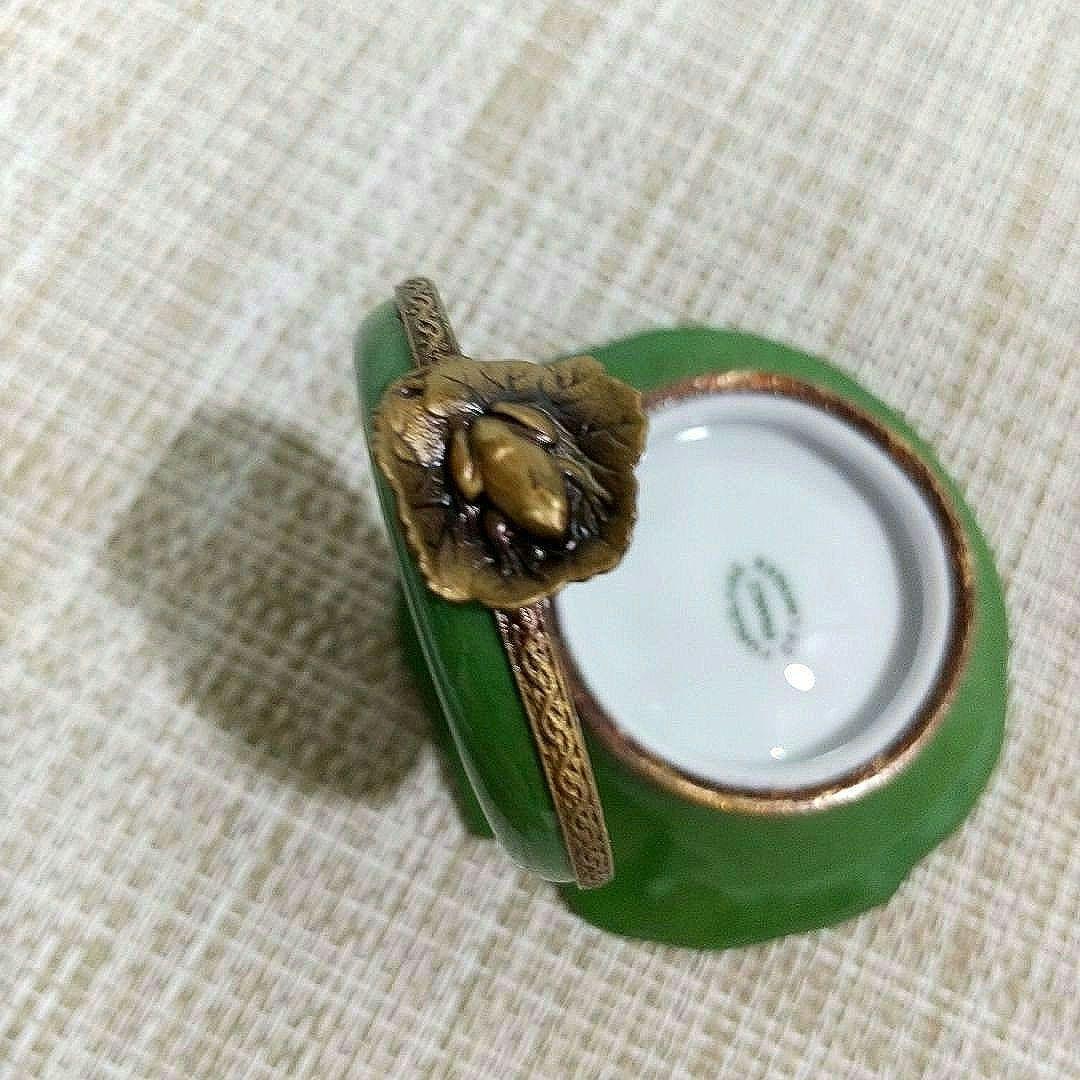 リモージュボックス 蓮の葉とカエル 蛙 小物入れ ミニチュア ピルケース