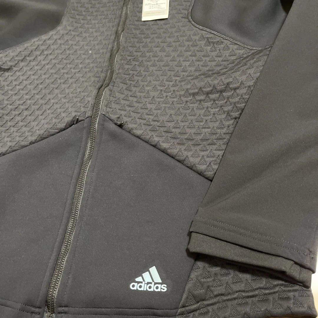 アディダスゴルフ　レディース　長袖　フルジップジャケット　裏起毛　L 新黒