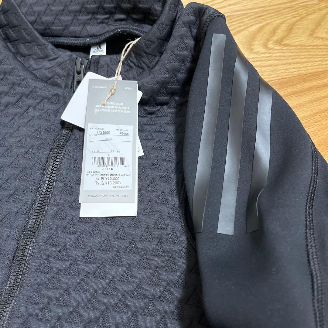 アディダスゴルフ　レディース　長袖　フルジップジャケット　裏起毛　L 新黒