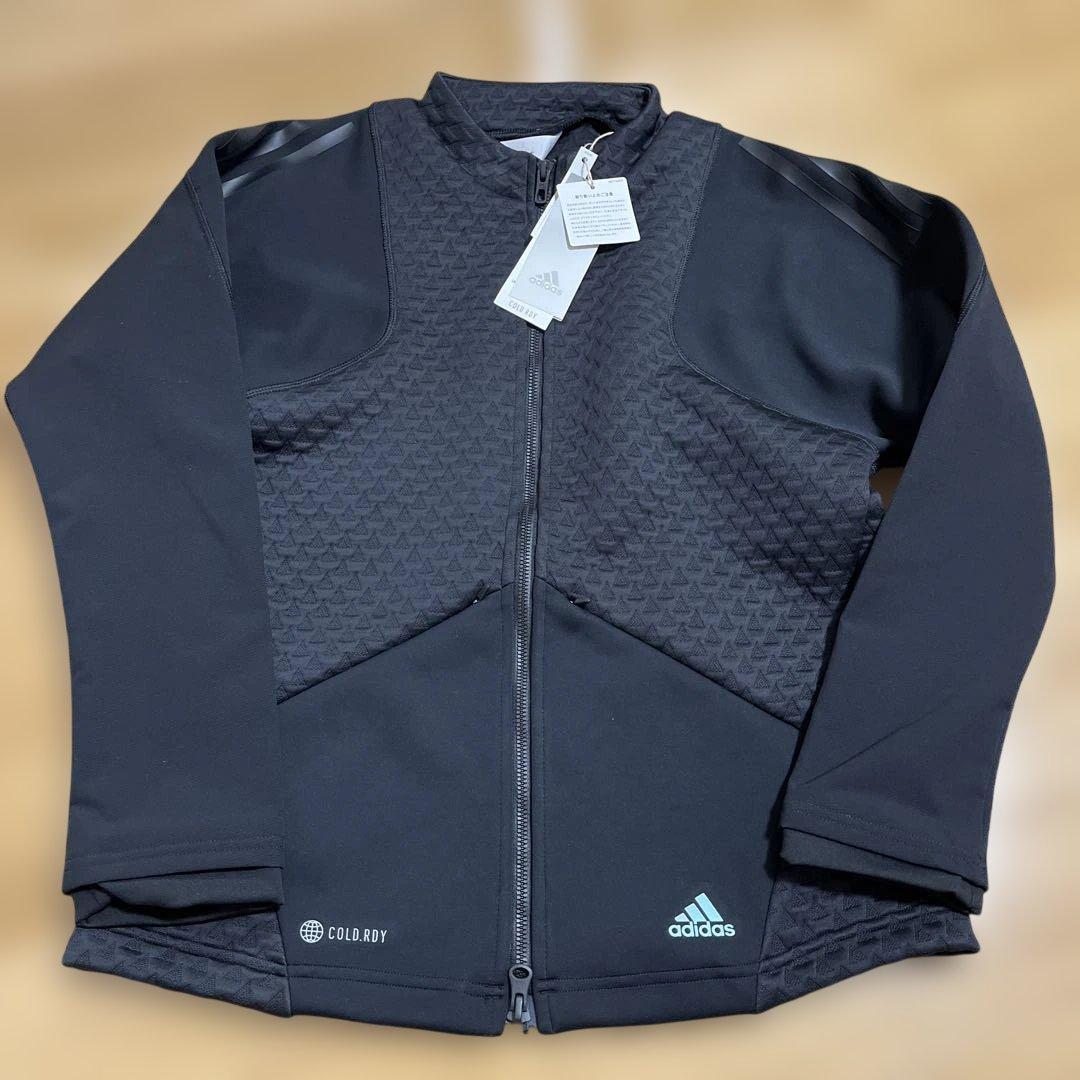 アディダスゴルフ　レディース　長袖　フルジップジャケット　裏起毛　L 新黒