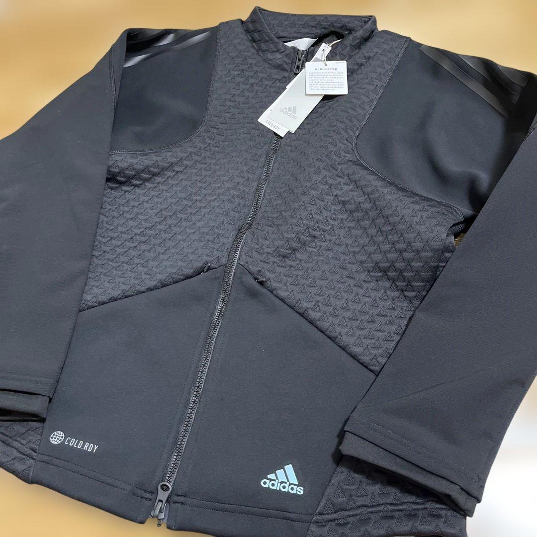 アディダスゴルフ　レディース　長袖　フルジップジャケット　裏起毛　L 新黒