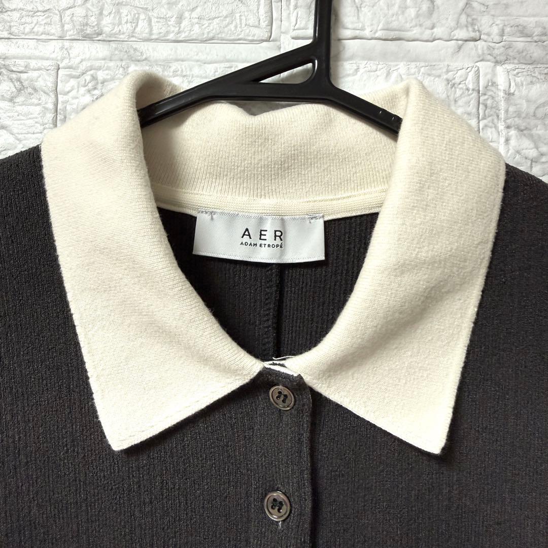 ADAM ET ROPÉ ポロシャツワンピース チャコール F