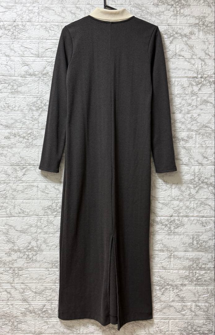 ADAM ET ROPÉ ポロシャツワンピース チャコール F