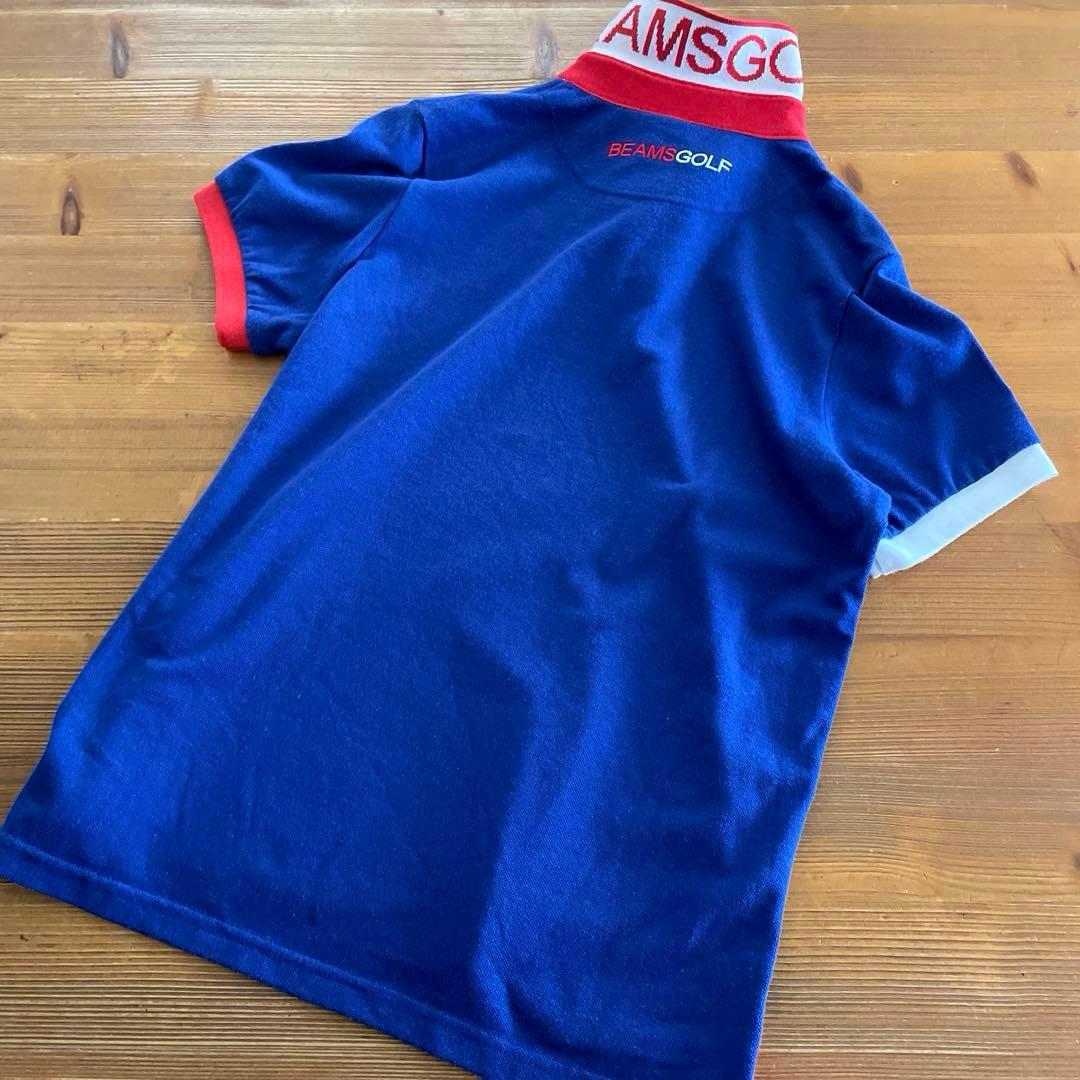 BEAMS GOLF 日本製　ゴルフ半袖ポロシャツ　トリコロールカラー