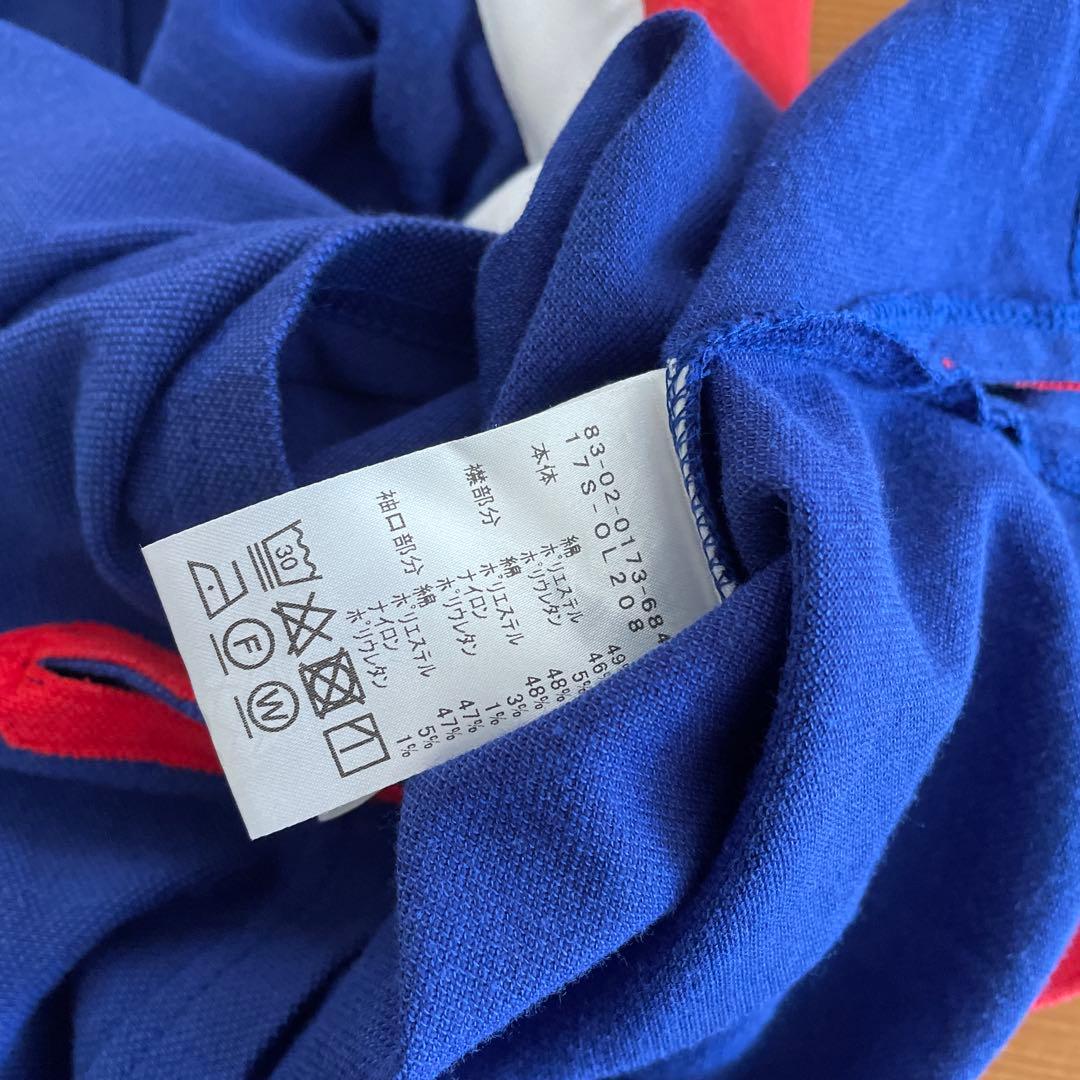 BEAMS GOLF 日本製　ゴルフ半袖ポロシャツ　トリコロールカラー