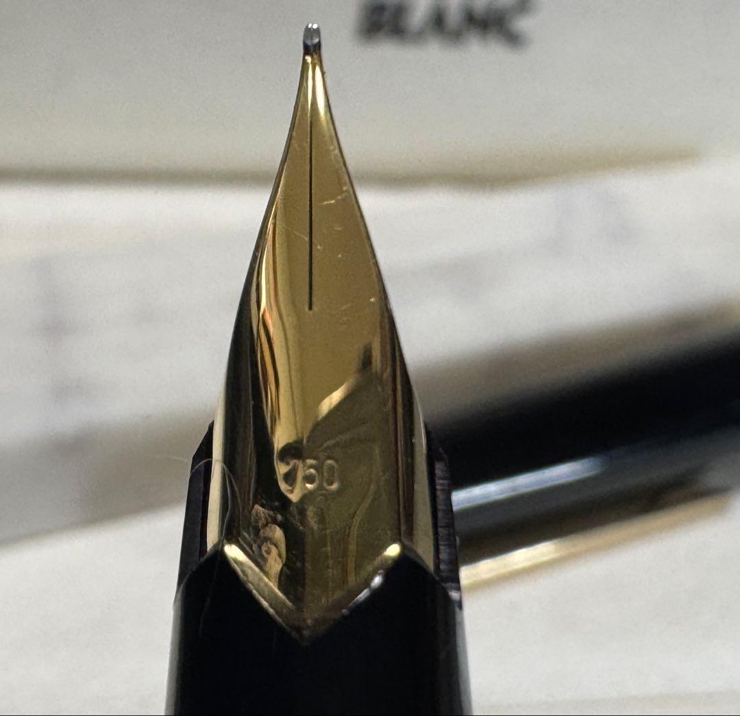 【極美品】モンブラン NO 121 万年筆 ペン先18K ブラック 極細字