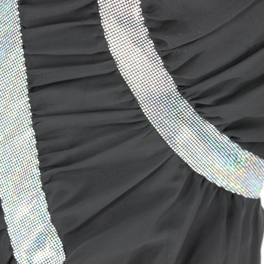 【美品 日本製社交ダンス衣装】ワンピース ドレス Scarlet 黒 キラキラ