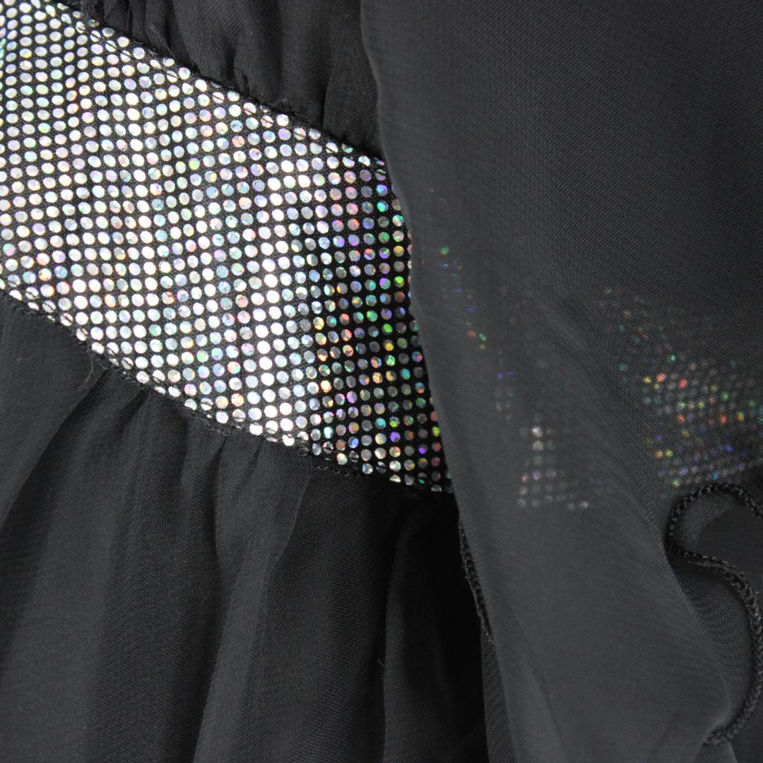 【美品 日本製社交ダンス衣装】ワンピース ドレス Scarlet 黒 キラキラ