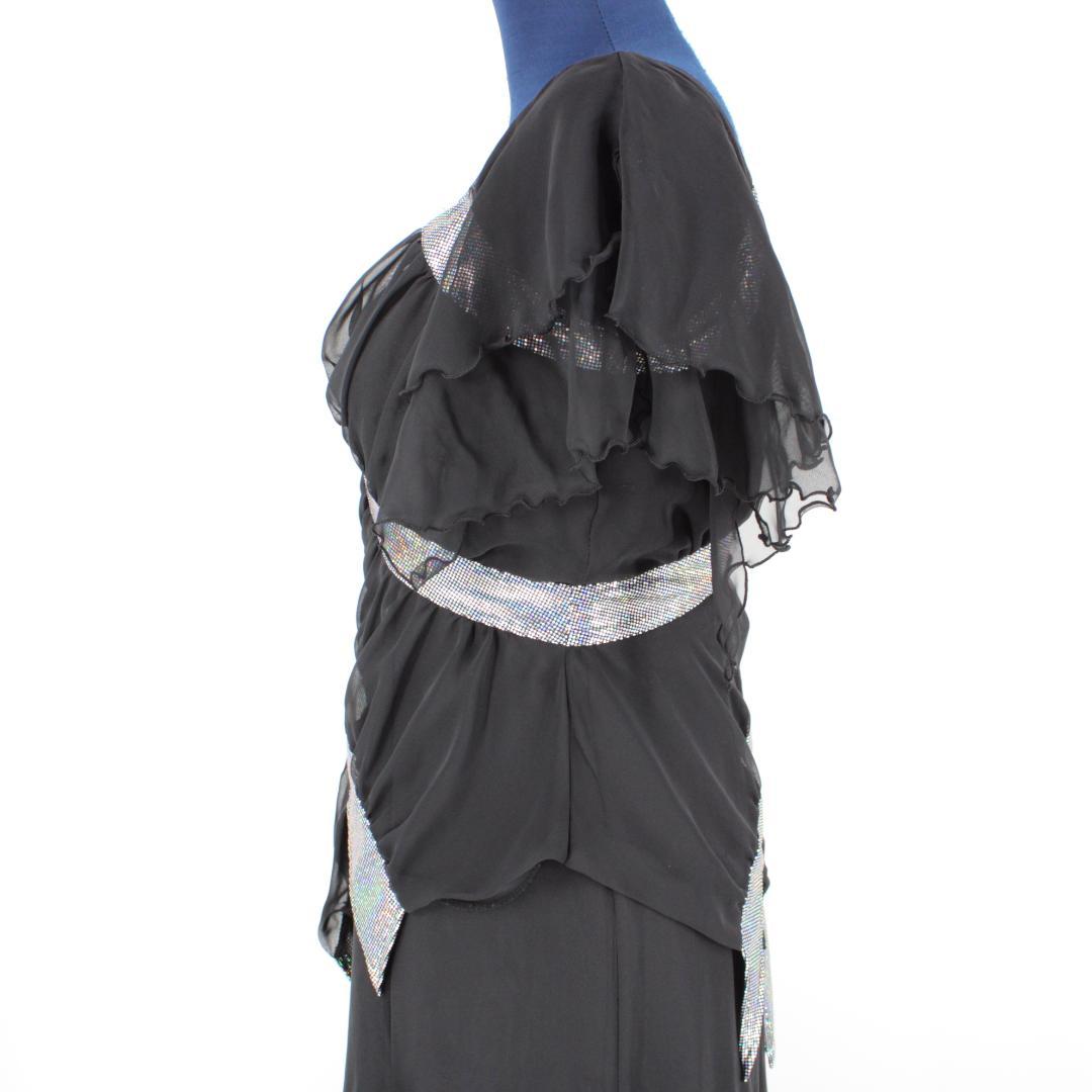 【美品 日本製社交ダンス衣装】ワンピース ドレス Scarlet 黒 キラキラ