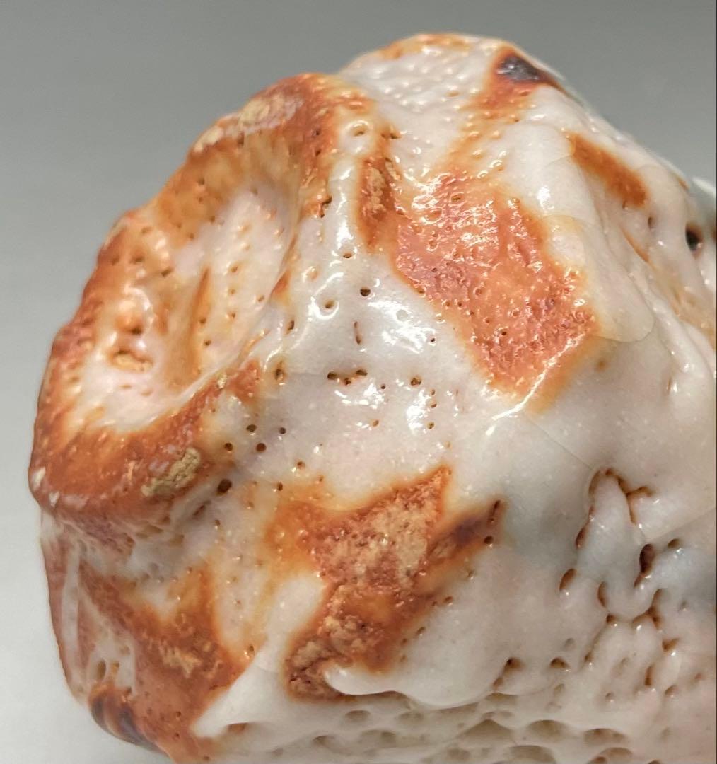 林正太郎　志野焼　ぐい呑　四方桟共箱　共布　栞 　d9431