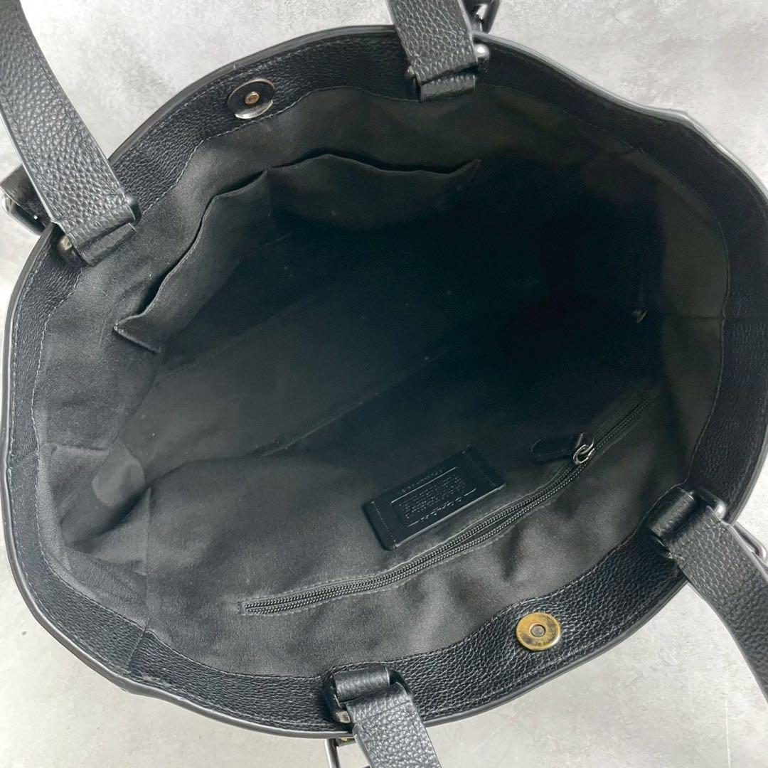 COACH コーチ　トートバッグ　ダブルハンドル　ハドソン　ブラック　レザー