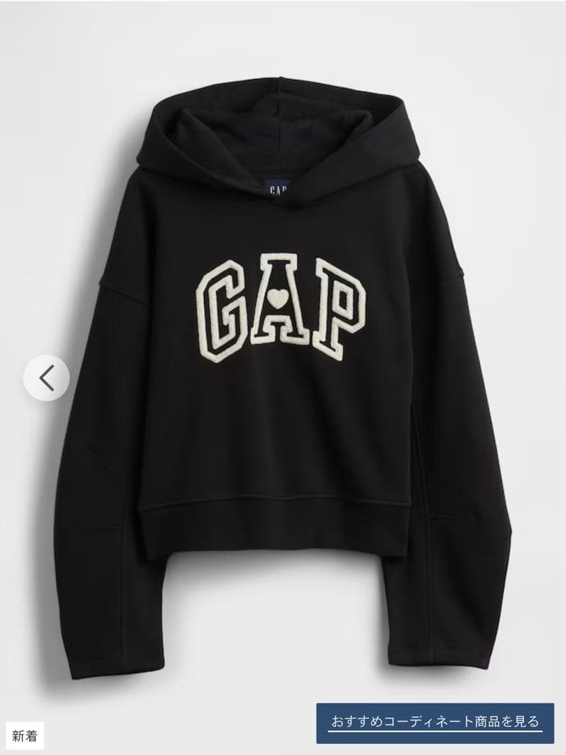GAP ヴィンテージソフト オーバーサイズクロップドランタンスリーフパーカー
