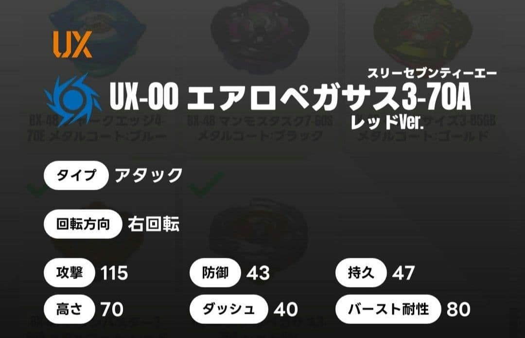 高重量ブレード 38.71ｇ エアロペガサス3-70A レッド 新品未使用品