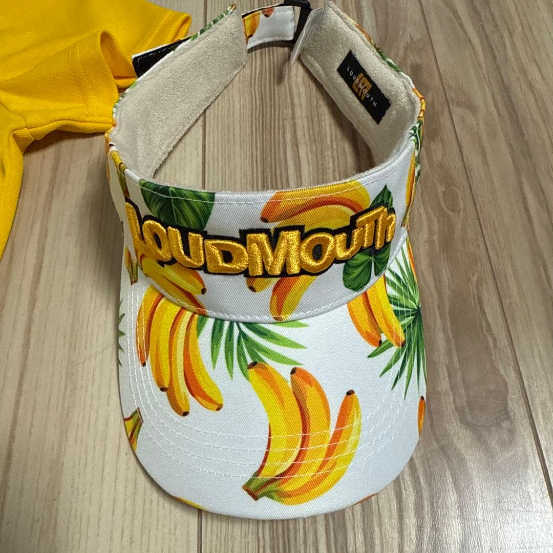 ラウドマウス バナナ柄スカートとポロシャツとバイザーのセット　L