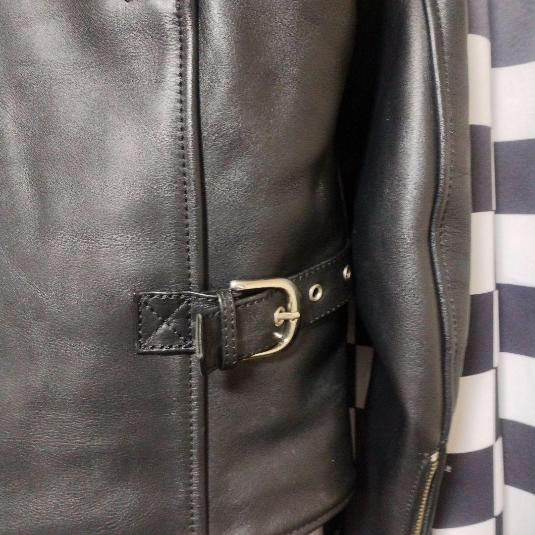 カドヤ 黒 レザー シングルライダースジャケット