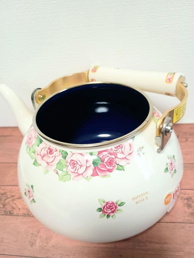 エジリー ホーローケトル インペリアルローズⅡ 2.3L ヤカン 日本製 花柄