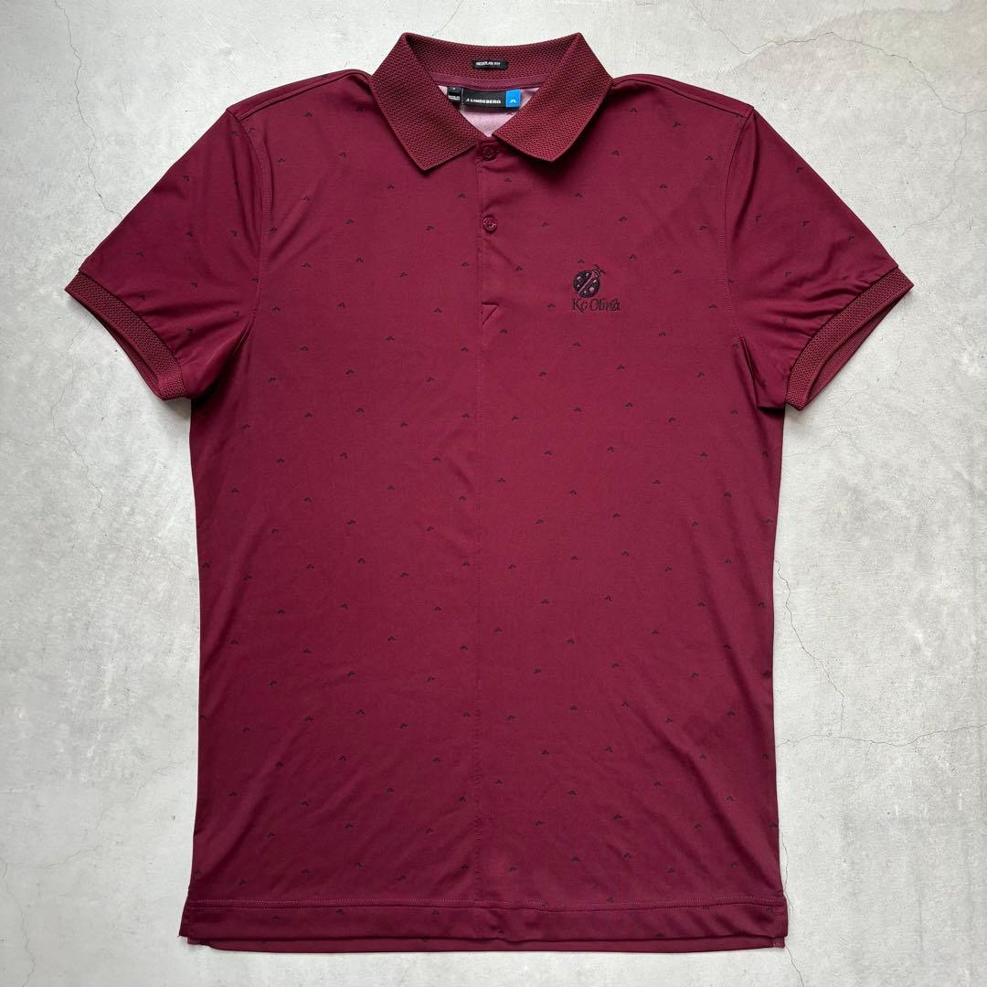 【美品】J.LINDEBERG Ko Olina ブリッジロゴ総柄 ポロシャツ