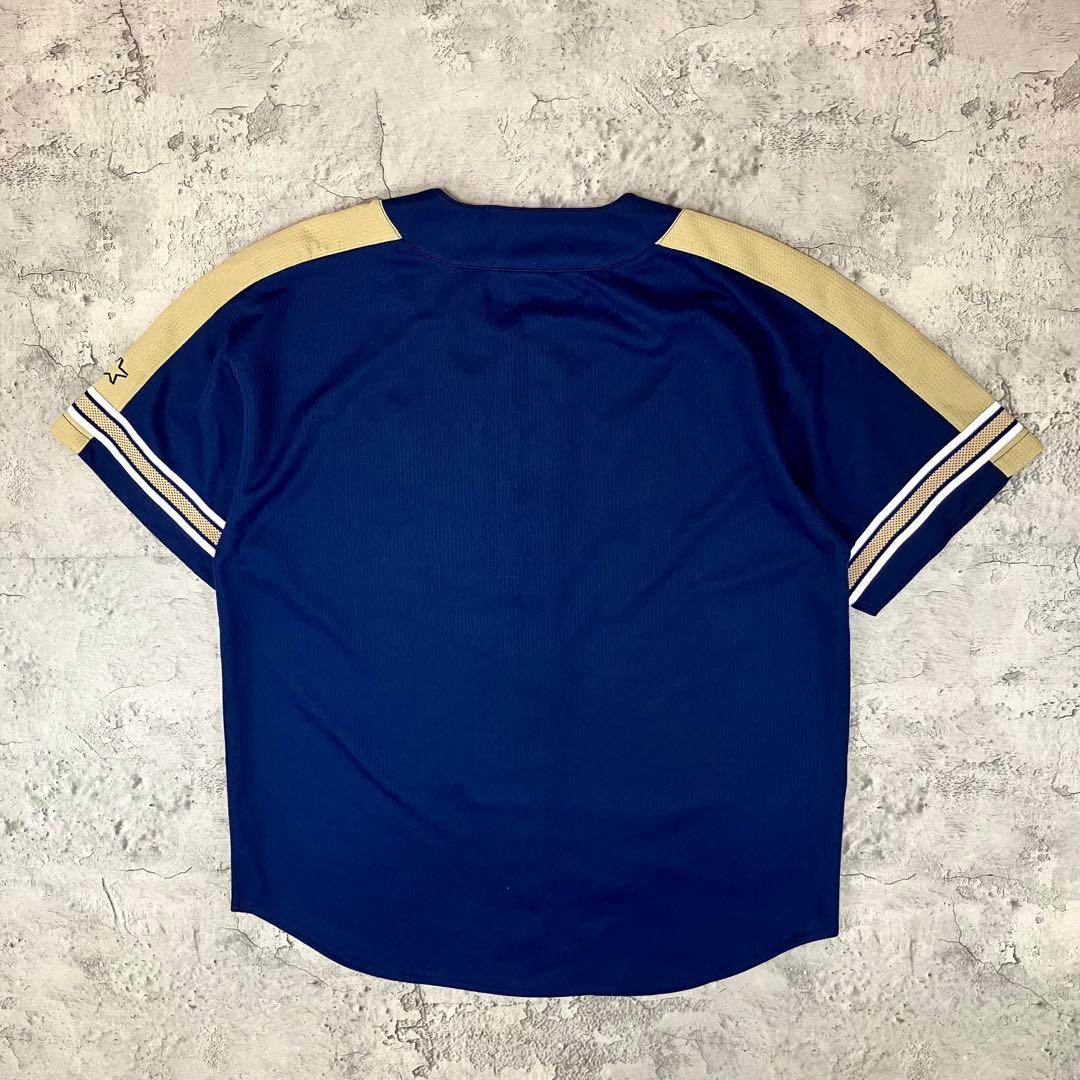 90s MLB アストロズ ベースボールシャツ スターター 古着 刺繍 紺 XL