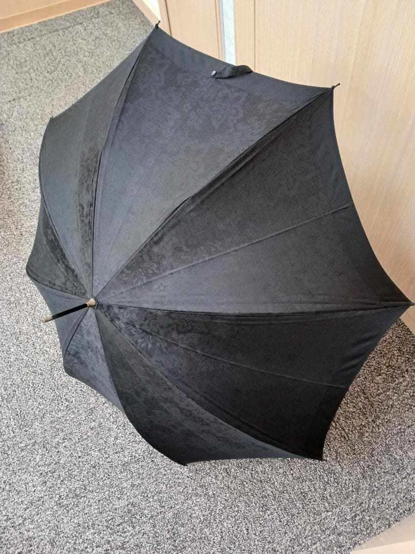 〔値下げ‼〕銀座和光　WAKO長傘　婦人用　持ち手皮　金の飾り付き 未使用　黒