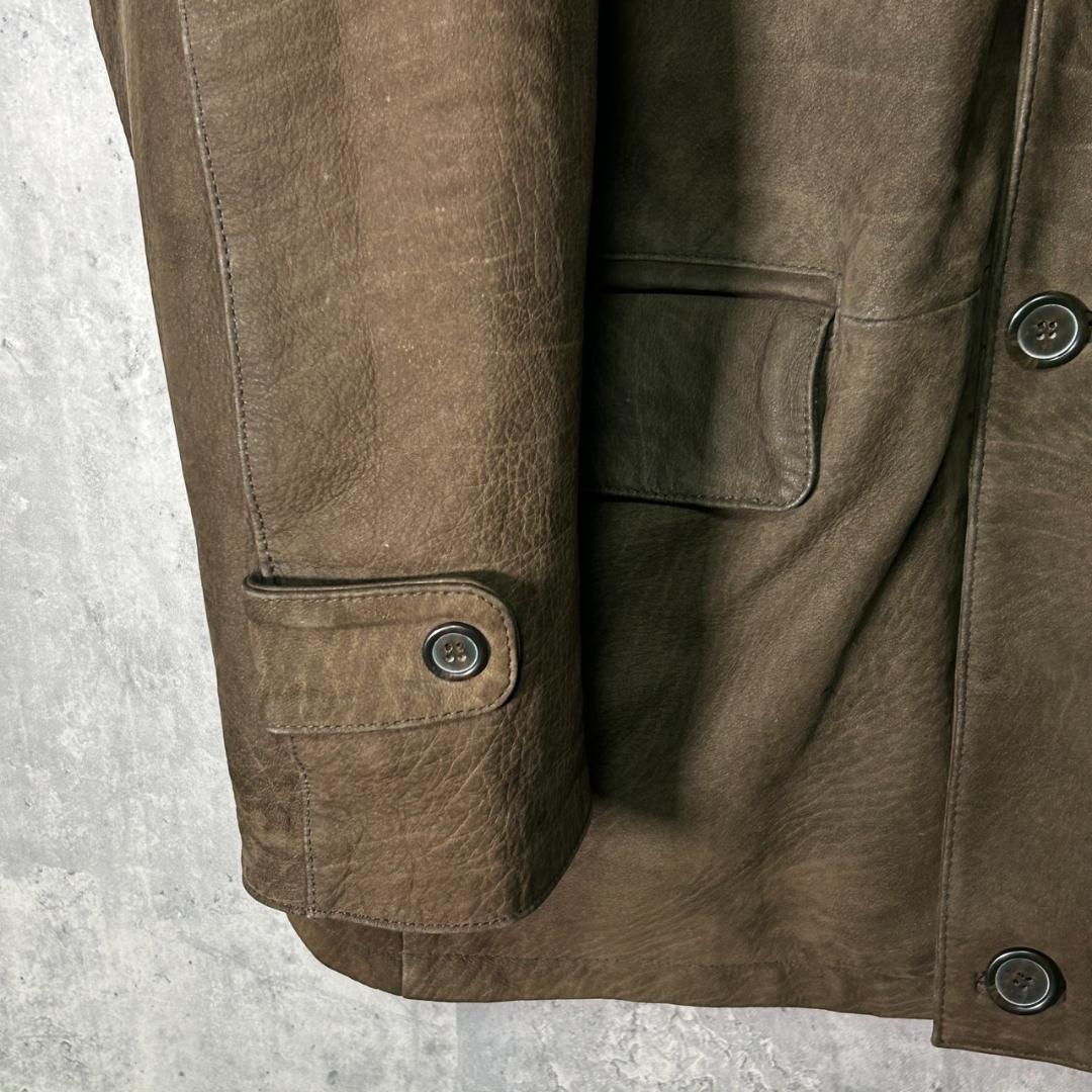 希少 水牛革 バッファローレザー コート 濃茶色 本革