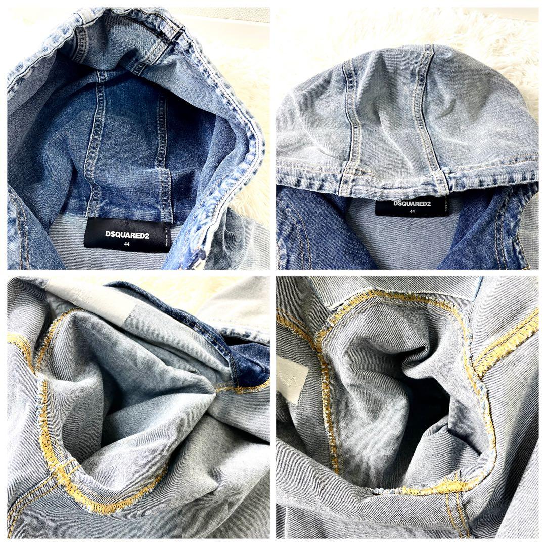 DSQUARED2 ディースクエアードダイヤモンドクリスタル　デニムパーカー