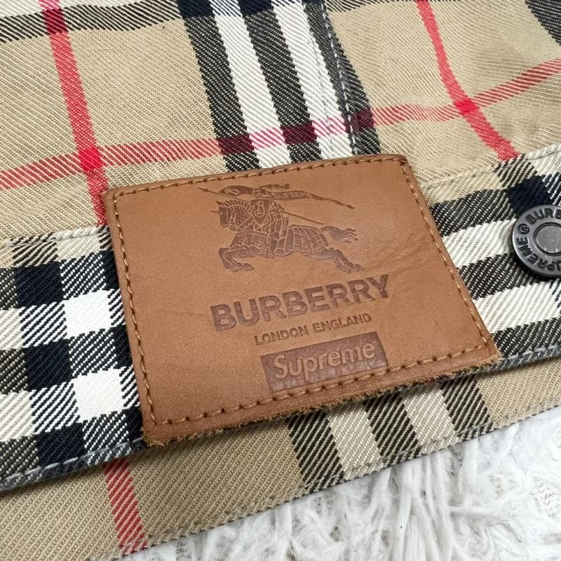 極美品 Burberry Supreme コラボ デニム トラッカージャケット
