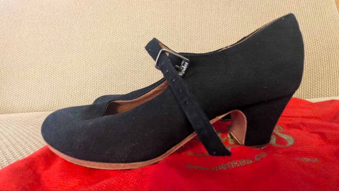 フラメンコシューズ メンケスセミプロ 黒スエード36.0 menkes サイズ6