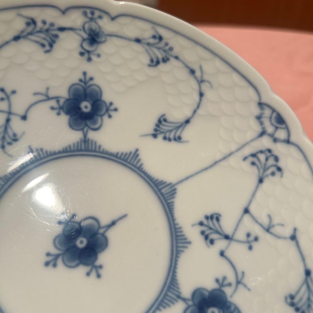 217◆ロイヤルコペンハーゲン　17cmプレートブルーフルーテッド プレイン